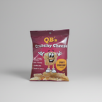 QB’s Crunchy Cheese 40g snack bag, a high-protein and lactose-free keto snack made in Nelson, New Zealand.